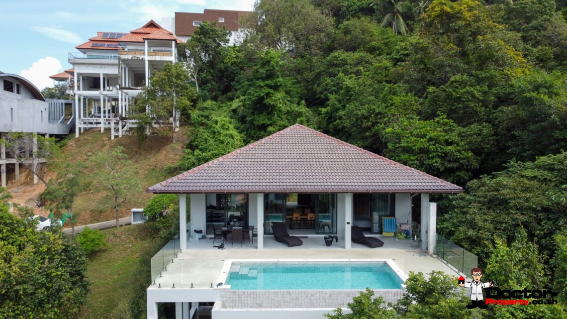 3 Bed Pool Villa with Partial Sea View – Bang Por, Koh Samui – For Sale
